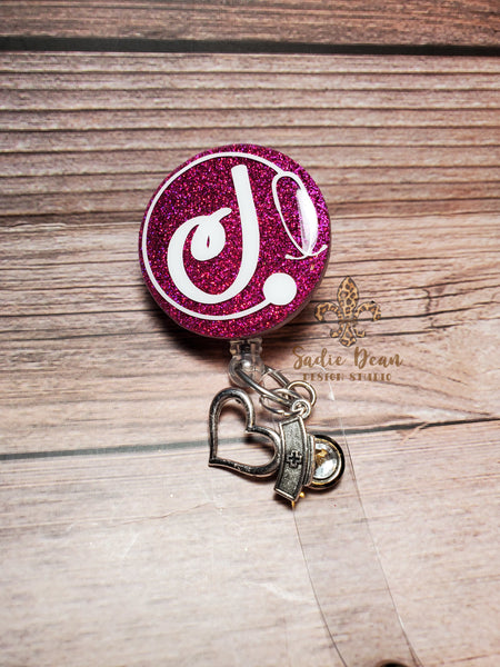 Stethoscope Monogram Badge Reel