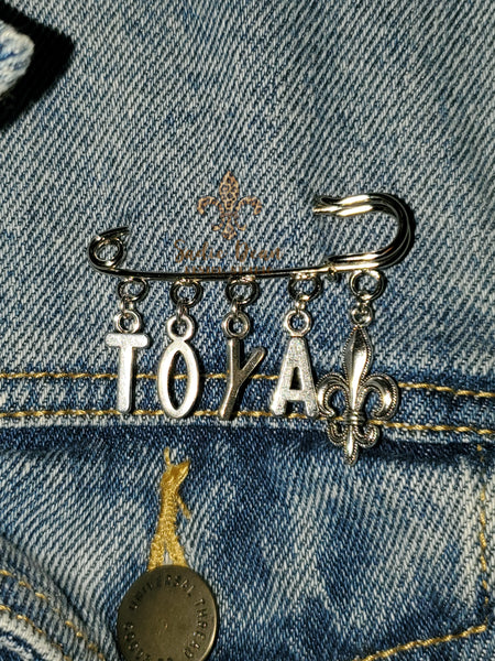 Safety Pin Charm Brooch