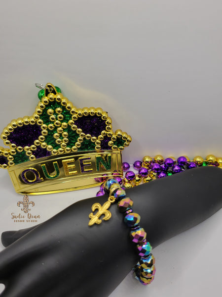 Beaded Mardi Gras Bracelet