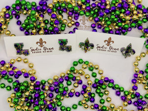 Mardi Gras Stud Earrings