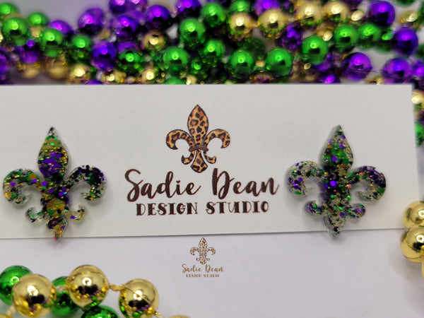 Mardi Gras Stud Earrings