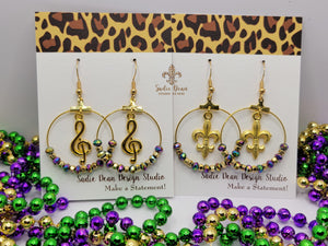 Mardi Gras Hoop Earrings