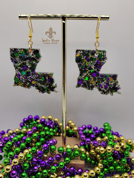 Fun Mardi Gras Earrings - 13 Different Styles!